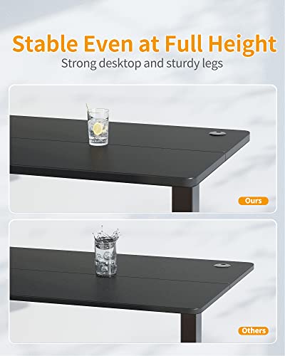 CubiCubi Electric Standing Desk, 63 x 24 Inches Height Adjustable, Ergonomic Black