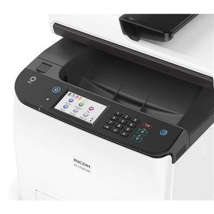 Ricoh M C250FWB Digital Color Multifunction Laser Printer, 25 Color ppm, 600x600 dpi, Standard 250 Sheets Input Tray - Print, Copy, Scan, Fax