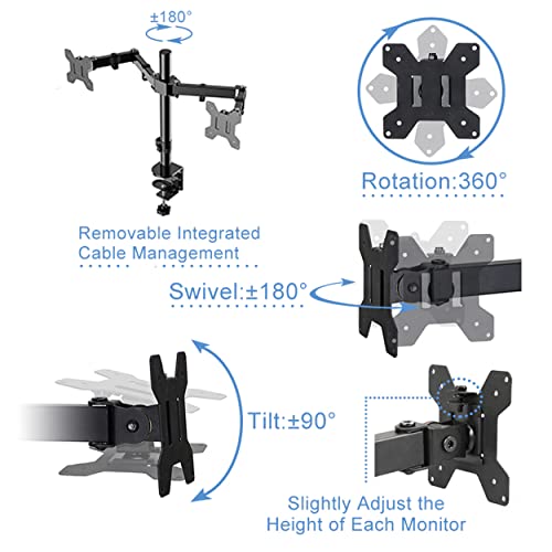 Rocelco Deluxe Height Adjustable Standing Desk Converter with Dual Monitor Mount - Black