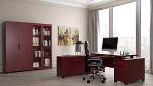 Zuri Furniture Hayes Modern Executive Storage Unit - Mahogany