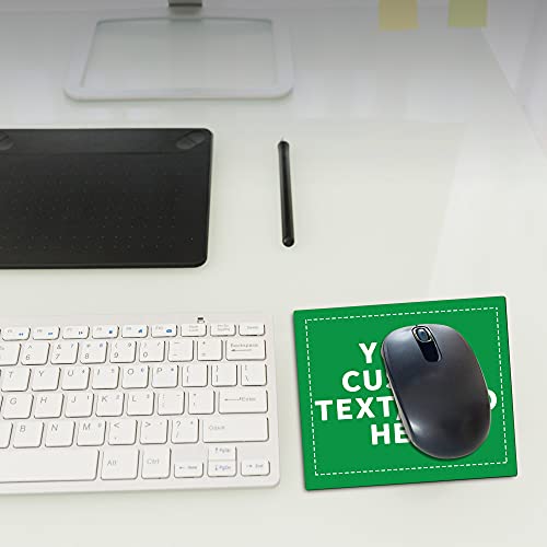 100 Rectangle Mouse Pads Pack - Customizable Text, Logo - 1/8" Rubber, Economical - Green