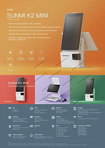 Kunxilin Electronic CO. Smart Touch Screen Terminal Kiosk Cashier Printer (Dual Screen)