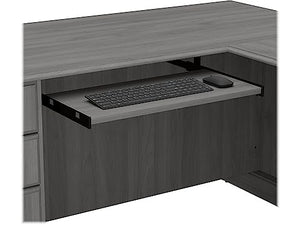 Bush Furniture Saratoga L Shaped Computer Desk and Bookcase Set, Modern Gray