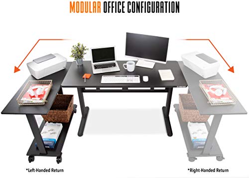 Stand Steady L-Shaped Tranzendesk Standing Desk | Sit to Stand Desk with Add-On Desk Return | Customizable Stand Up Desk Arrangement Great for Any Office Space! (Black / 73 x 42)