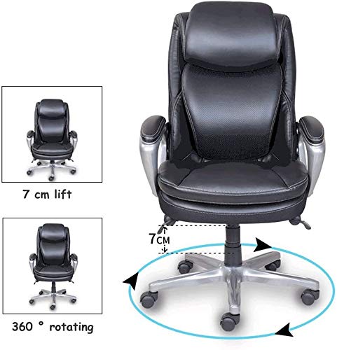 Boss Chair Big and Tall Office Chair Ergonomic Computer Chair High Back PU Executive Chair with Lumbar Support Headrest Swivel Chair - Black