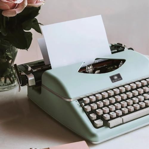 Quepiem Retro Mechanical English Typewriter, Traditional Portable Manual Typewriter (Black)
