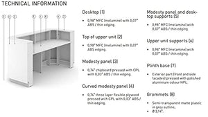 KANSOLE Modern White Reception Desk