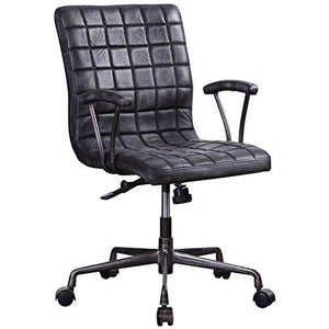 ACME Furniture 92557 Barack Executive Office Chair Vintage Black Top Grain Leather and Aluminum