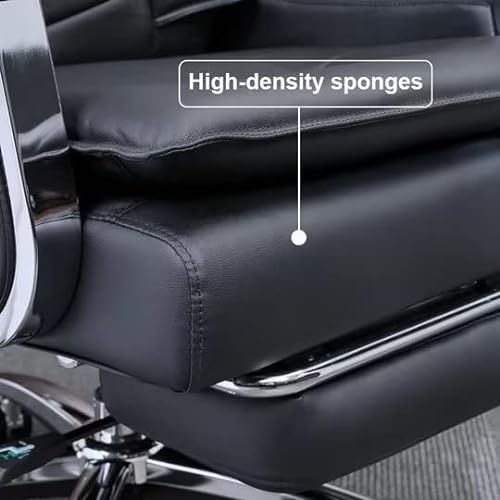 Kinnls Kyle Reclining Massage Chair with Footrest - Genuine Leather Office Chair