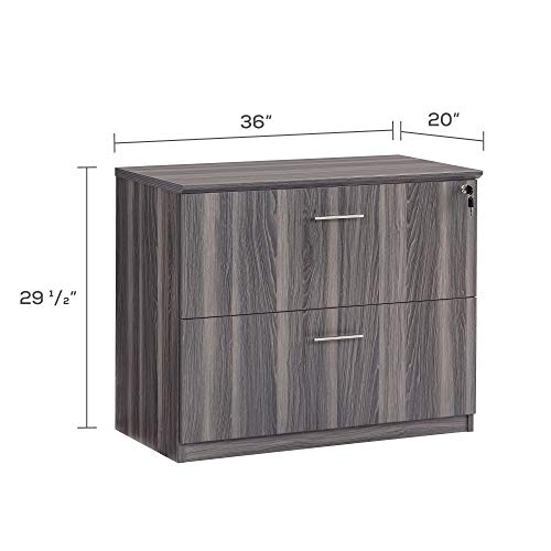 Safco Medina 2-Drawer Locking Lateral File Cabinet, Gray Steel Laminate