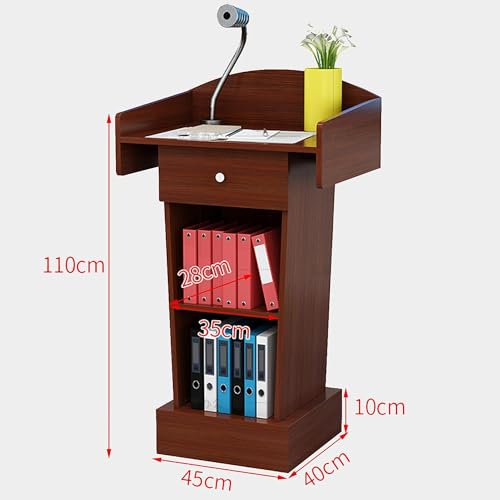 CAMBOS Lectern Podium Stand with Open Storage Drawer