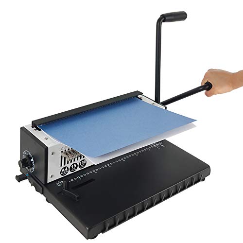 Rayson TD-1500B34 Binding Machine, Square Size Holes, 3:1 Pitch Wire-O Binder Punch 15 Sheets/Bind 130 Sheets with Sturdy Metal Construction