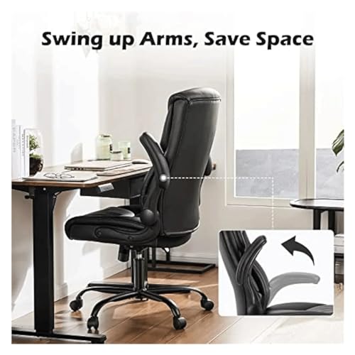 MADALIAN Ergonomic Adjustable Computer Desk Black Office Chair