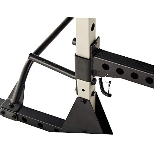 Fitness Reality Multi-function, Adjustable Power Rack Squat Stand with J-Hooks, landmine, and weight storage attachment (2809)