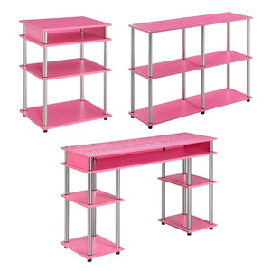 Convenience Concepts Designs2Go 3-Piece Pink Office Set