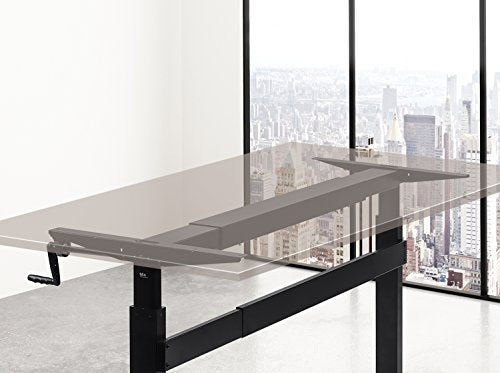 Mount-It! Stand Up Desk with Manual Crank, Frame Only, Height Adjustable Sit-Stand Base, Standing Ergonomic Home Office Desk Workstation, Black