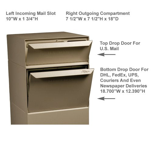 dVault Full Service Vault DVCS0015 Secure Curbside Mailbox/Package Drop with Locking Letterbox (Black)