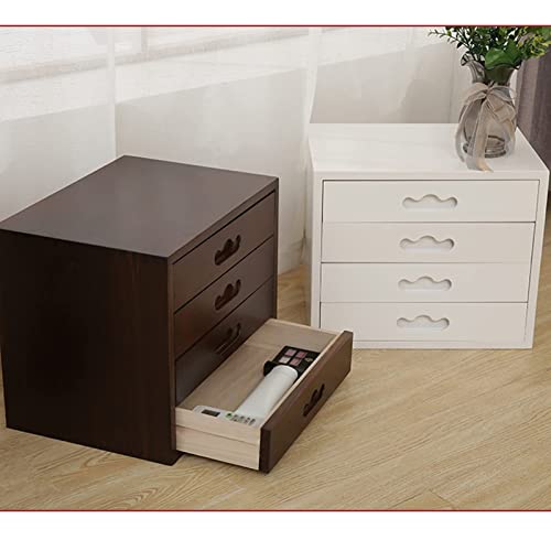 BIZOLE Flat File Cabinet Storage with Lockable Drawers - Wooden Desktop Organizer (Size: B)