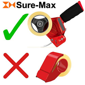 Sure-Max Premium Carton Packing Tape 2.0 mil 330 Feet (110 Yards) - Clear - 4 Cases (144 Rolls Total)