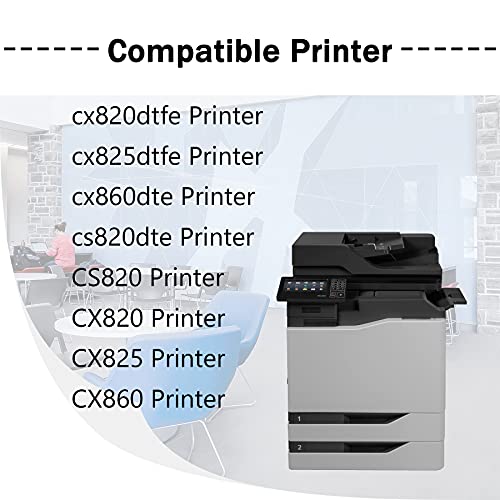 Compatible 72K00KG 72K00CG 72K00MG 72K00YG Toner Cartridge Replacement for Lexmark cx820dtfe cx825dtfe cx860dte cs820dte CS820 CX820 CX825 CX860 Printer(1BK+1C+1M+1Y, 8000 Yield)