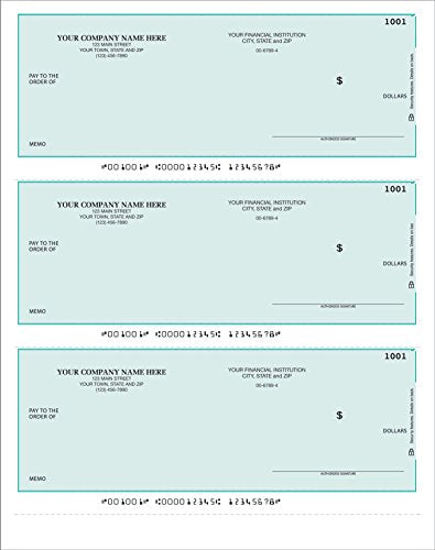 CheckSimple 3-Per-Page Business Checks, Unlined Checks - Compatible with Intuit QuickBooks Software (5000 Qty) - Custom