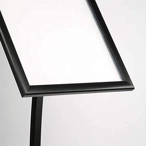 Outdoor Enclosed Advertising Menu Display with Cork Board on Curved Floor Post, Locking, Warranty (22x28, Magnetic)