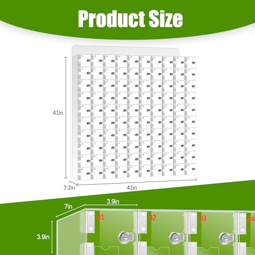 QUARPAL Acrylic Clear Cell Phone Storage Locker with Door Locks - 100 Slots