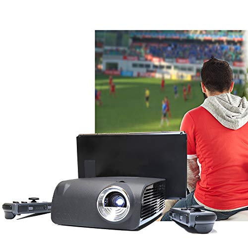 AAXA S1 Mini Nintendo Switch Dock Projector, 3 Hour Battery, USB-C Video Input, 720p HD Native Resolution, 400 Lumens, Gaming, DLP