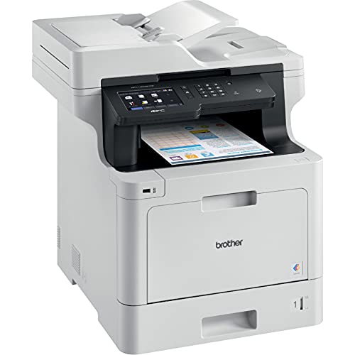 Brother MFC-L8900CD Wireless All-in-One Color Laser Printer for Office - Print Copy Scan Fax - 33 ppm, 2400 x 600 dpi, 5" Touchscreen Display, Auto Duplex Printing, 70-Sheet ADF, BROAGE Printer Cable
