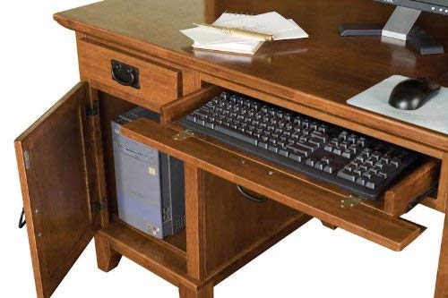 Arts and Crafts Cottage Oak Double Pedestal Desk and Hutch by Home Styles