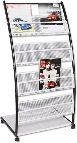 WEBERT Floor Standing Magazine Rack with 5 Pockets
