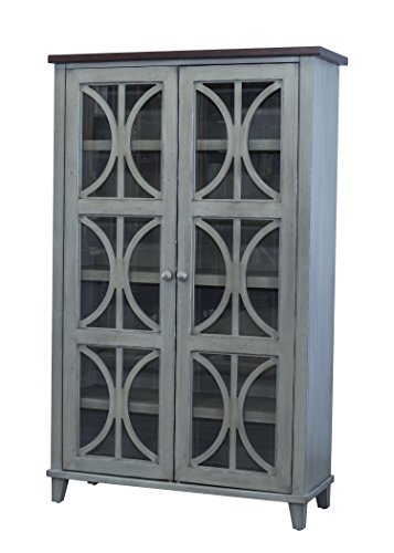 Martin Furniture BA4062G Fully Assembled Bailey Display Bookcase, Weathered Green