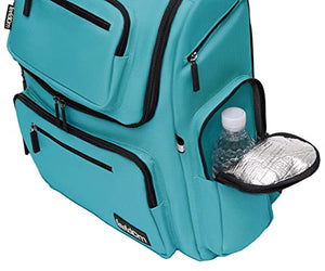 Feeldom STAR - Deluxe Multi-function Backpack - Aqua Blue, Water-resistant, Super Heavy-duty Reinforced Padded Nylon, Top-opening, Beverage Cooler Pockets, Rubber Zippers, Lightweight