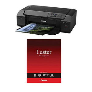 Canon PIXMA Pro 200 Professional 13" Wireless Inkjet Photo Printer LU-101 Pro Luster Photo Paper (8.5x11), 50 Sheets