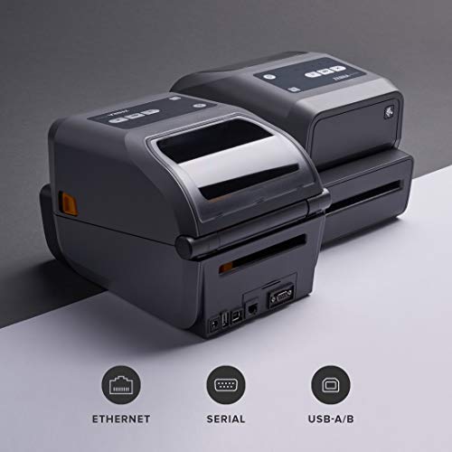 Zebra ZD620t Thermal Transfer Desktop Printer 203 dpi Print Width 4 in Ethernet Serial USB Cutter Preinstalled ZD62042-T21F00EZ