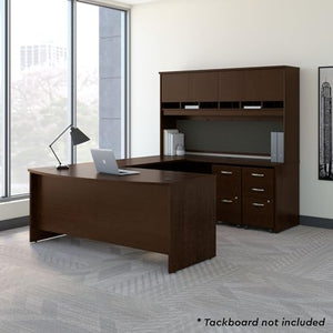 Bush Business Furniture Series C SRC095HCSU 72W Desk with Storage, Mocha Cherry