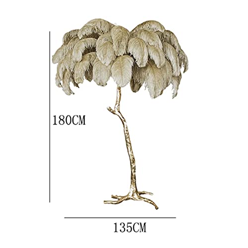 Ostrich Feather Floor Lamp for Living Room and Bedroom Interior Lighting (Color: 3)