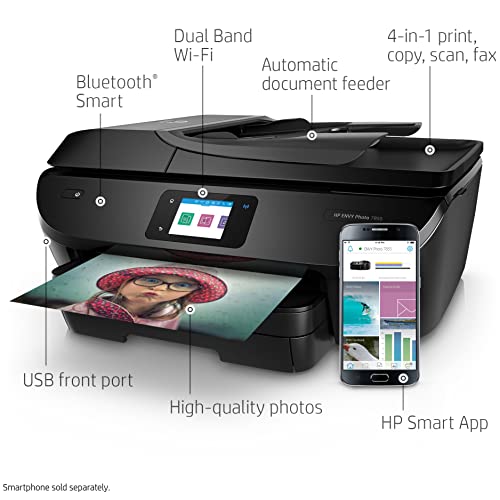 HP Envy 78 55 Wireless All-in-One Color Inkjet Photo Printer, Black - Print Copy Scan Fax - 2.65" Touchscreen CGD, 15 ppm, 4800 x 1200 dpi, Auto 2-Sided Printing, 35-Page ADF, 8.5" x 14", Ethernet
