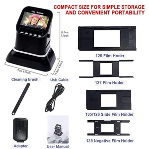 BAIXDM Digital Film and Slide Scanner, 120 High Resolution with 4.3”LCD Screen, Converts 35mm, 135, 126, 127 Negatives and Slides to Digital JPEG