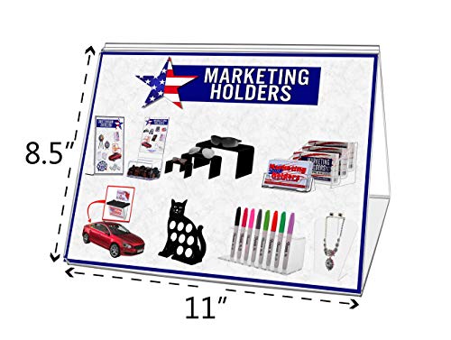 Marketing Holders Sign Holder Top Load Three Sided Table Tent 8.5"w x 11"h Frame Restaurant Menu Ad Display Stand Tabletop Value Pack of 20