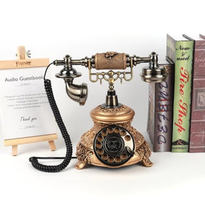 Anxciyr Luxury Retro Audio Guest Book Wedding Phone - Golden Copper