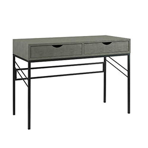 Walker Edison 2 Drawer Modern Wood and Metal Computer Writing Desk Home Office Workstation Small 44 Inch, Grey