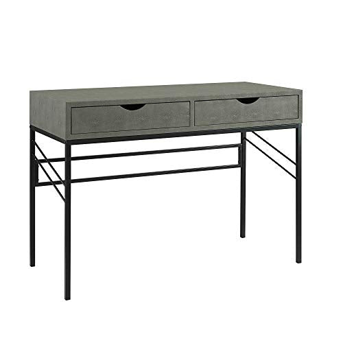 Walker Edison 2 Drawer Modern Wood and Metal Computer Writing Desk Home Office Workstation Small 44 Inch, Grey