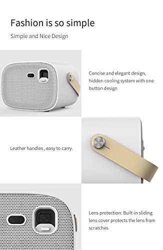 Portable Projector WOWOTO M5, Mini Projector, Smart DLP Support 4K 3D Projector, 300 ANSI Lumen, Built-in Battery, 3 Hours Playtime, 360° Speaker, Android 6.0OS Support Bluetooth, Wi-Fi Connection
