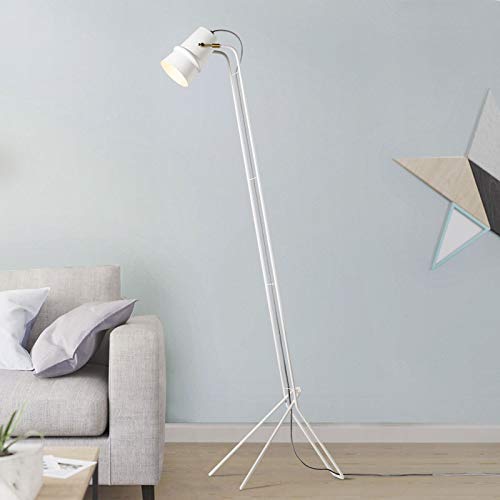 Tuersuer Bright Lights at Night Style Simple Modern Living Room Coffee Table Sofa lamp Room Bedroom Bedside Wrought Iron Creative Gold Floor lamp (Color : White-Warm Light)