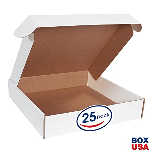 BOX USA BMFL20204 Deluxe Literature Mailers, 20" x 20" x 4", White (Pack of 25)