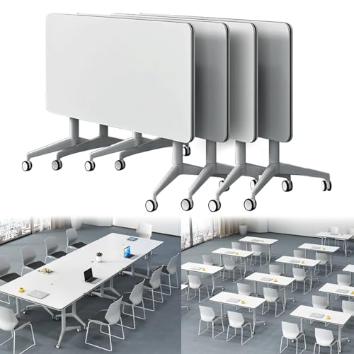Generic Foldable Conference Table with Silent Wheels - 62.9" x 23.6" x 29.5
