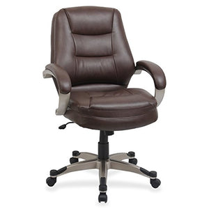 Lorell Mid-Back Managerial Chair, 26-1/2 by 28-1/2 by 43-1/2-Inch, Saddle