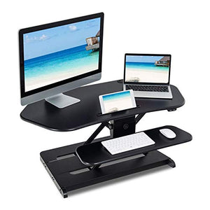 None Stand Up Desk Converter Riser Ergonomic Height Adjustable Two Tier Electric Standing Desk 43