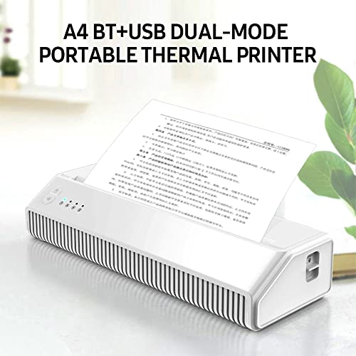 Portable A4 Thermal Printer BT+USB Dual-Mode Built-in Battery